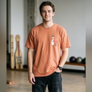 Stussy Orange Graphic Tee